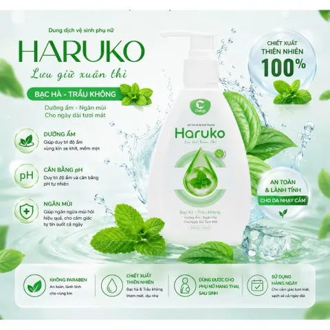 [CHE TÊN] Dung Dịch Vệ Sinh Phụ Nữ Haruko Làm Sạch, Mang Lại Hương Thơm Quyến Rũ