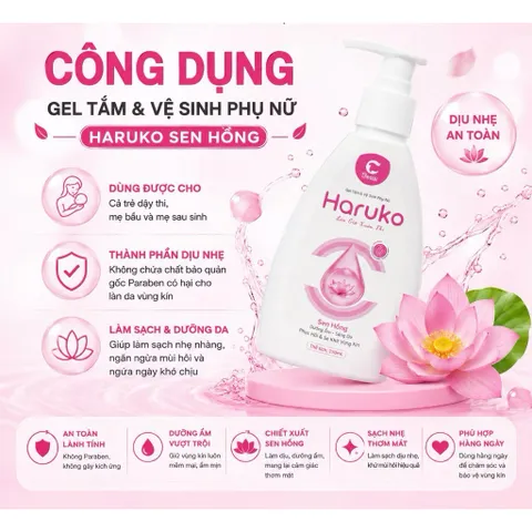 [CHE TÊN] Dung Dịch Vệ Sinh Phụ Nữ Haruko Làm Sạch, Mang Lại Hương Thơm Quyến Rũ