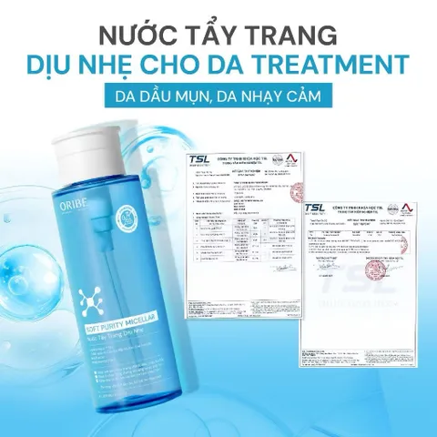 Nước tẩy trang Oribe làm sạch sâu dịu nhẹ không cay mắt cho mọi làn da