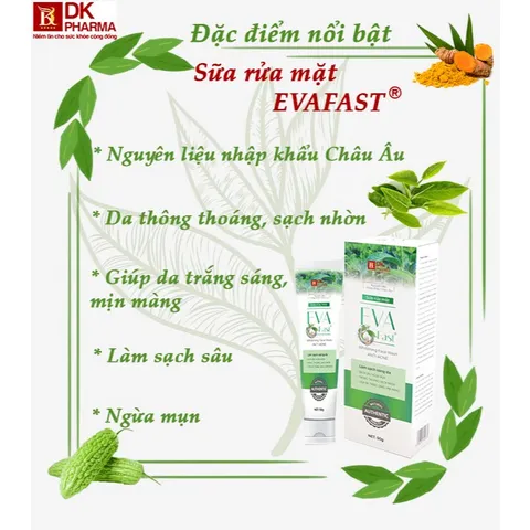 [Ngừa Mụn, Sạch Da] Sữa Rửa Mặt Evafast Tràm Trà Làm Sạch Sâu, Ngừa Mụn Trên Da, Lành Tính