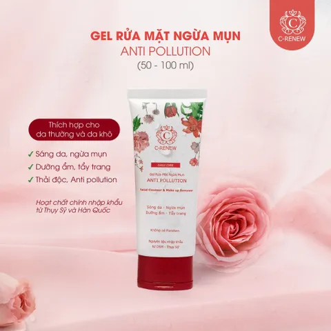 Sữa rửa mặt dưỡng trắng ngừa mụn chống ô nhiễm môi trường C-RENEW dành cho da thường và da khô