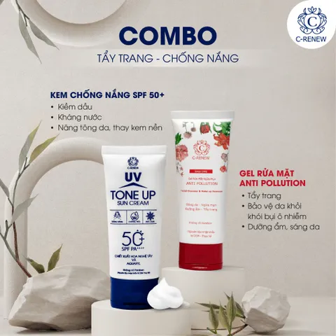 Sữa rửa mặt dưỡng trắng ngừa mụn chống ô nhiễm môi trường C-RENEW dành cho da thường và da khô