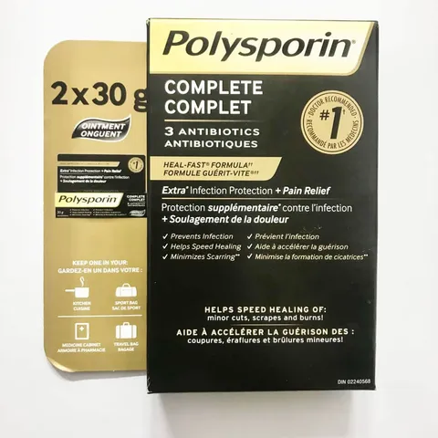 Kem bôi làm mờ sẹo Polysporin Heal Fast Formula Complete 30g x2 tuýp 810279