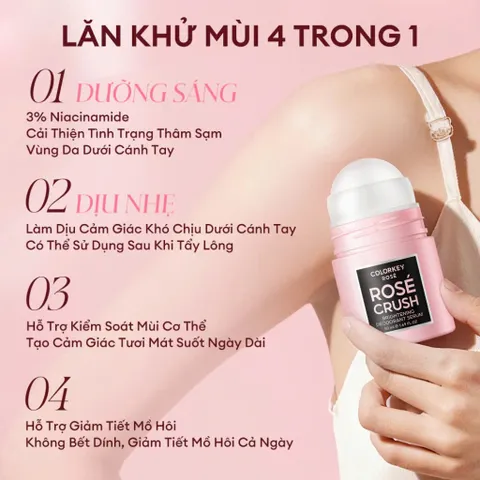Lăn Khử Mùi COLORKEY Rosé Crush 50ml [hàng nhập khẩu]