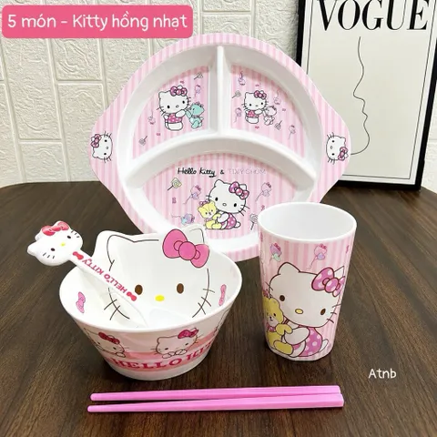 Set khay ăn 5 món cho bé siêu xinh -bé ăn ngoan, mẹ yên tâm
