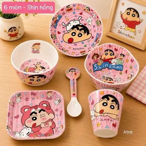 sét bát đĩa 6 món hoạt hình – đủ mẫu siêu xinh, bé nào cũng mê