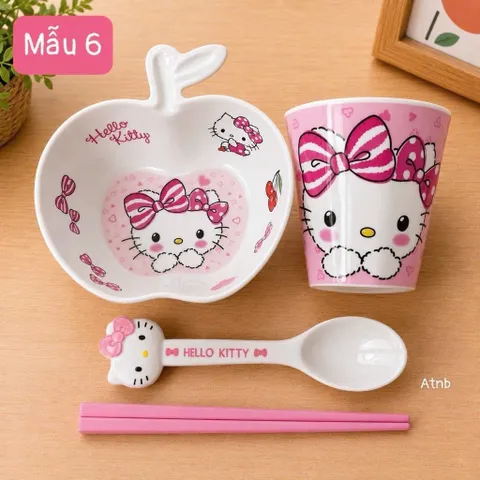 sét bát táo kèm cốc 4 món hoạt hình cho bé – đủ mẫu siêu đáng yêu