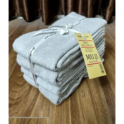 set 4 khăn mặt muji 35*85cm mềm mại thấm hút tốt giao màu ngẫu nhiên