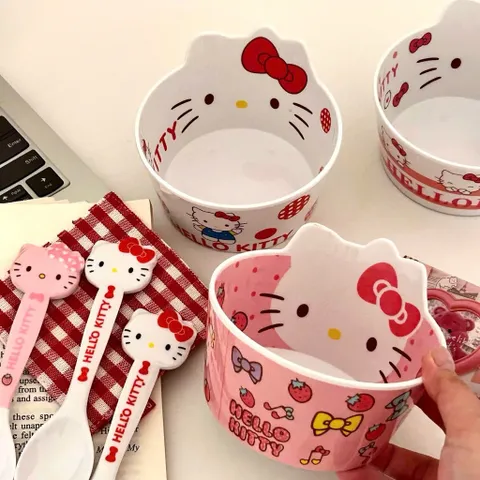 bộ bát, cốc, thìa, đũa hello kitty & my melody – siêu xinh cho mọi bữa ăn 💕