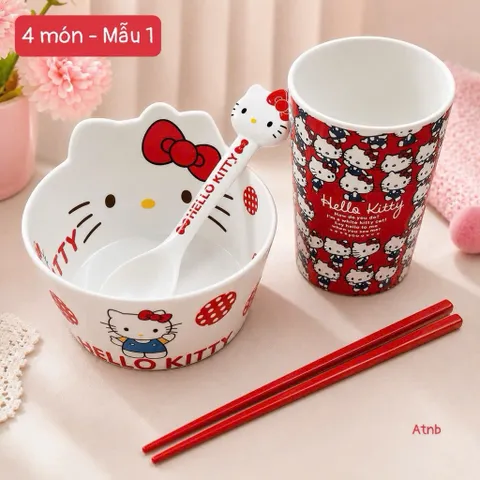 bộ bát, cốc, thìa, đũa hello kitty & my melody – siêu xinh cho mọi bữa ăn 💕