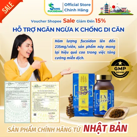 Ex Fucoidan Hộp 150 Viên Cải Thiện Nâng Cao Sức Đề Kháng - Nhập Khẩu Chính Hãng Nhật Bản