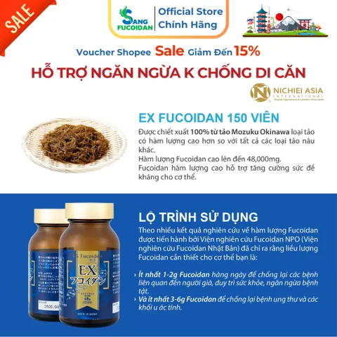 Ex Fucoidan Hộp 150 Viên Cải Thiện Nâng Cao Sức Đề Kháng - Nhập Khẩu Chính Hãng Nhật Bản