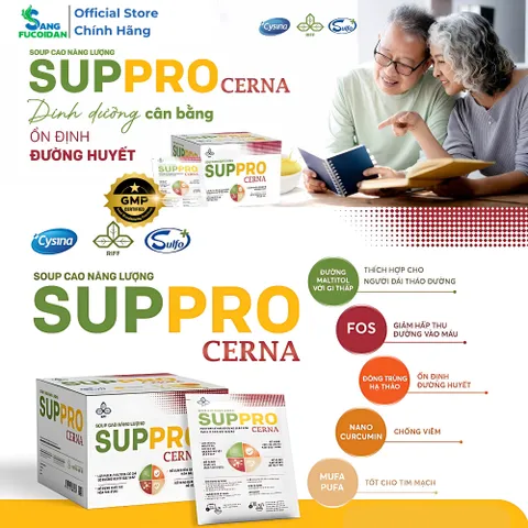 Suppro Cerna Cysina Pharma Hộp 12 Gói Thêm Đông Trùng Hạ Thảo Cho Người Tiểu Đường