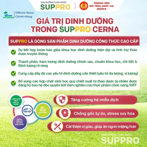 Suppro Cerna Cysina Pharma Hộp 12 Gói Thêm Đông Trùng Hạ Thảo Cho Người Tiểu Đường