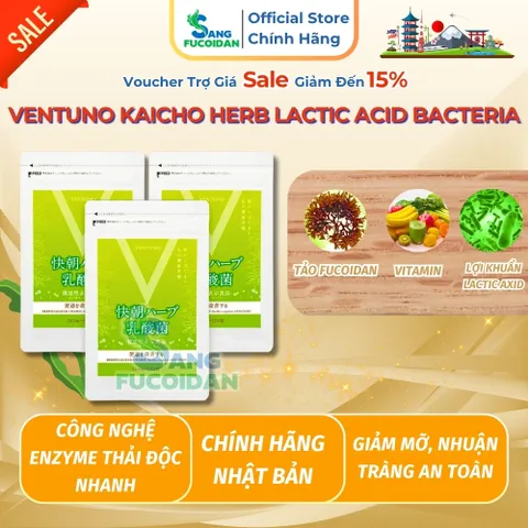 [Mẫu Mới - Xuất VAT] Viên Uống Giảm Cân, Thải Độc Enzyme Fucoidan KAICHO Nhật Bản - Ventuno Kaicho Herb