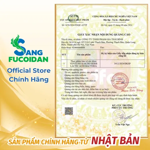[Mẫu Mới - Xuất VAT] Viên Uống Giảm Cân, Thải Độc Enzyme Fucoidan KAICHO Nhật Bản - Ventuno Kaicho Herb