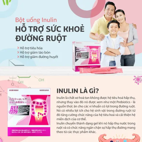 Inulin Intestines Beauty Queen Nichiei Asia Hộp 30 Gói Bảo Vệ Hệ Thống Đường Tiêu Hóa - Nhập Khẩu Chính Hãng Nhật Bản