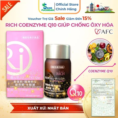 Viên Uống Rich Coenzyme Q10 - Hộp 120v - Giúp Chống Ôxy Hóa - Chính Hãng Nhật Bản