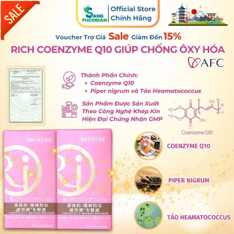Viên Uống Rich Coenzyme Q10 - Hộp 120v - Giúp Chống Ôxy Hóa - Chính Hãng Nhật Bản