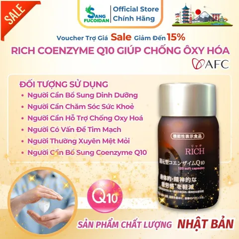 Viên Uống Rich Coenzyme Q10 - Hộp 120v - Giúp Chống Ôxy Hóa - Chính Hãng Nhật Bản
