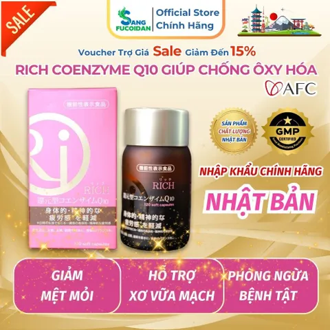 Viên Uống Rich Coenzyme Q10 - Hộp 120v - Giúp Chống Ôxy Hóa - Chính Hãng Nhật Bản