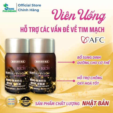 Viên Uống Rich Coenzyme Q10 - Hộp 120v - Giúp Chống Ôxy Hóa - Chính Hãng Nhật Bản
