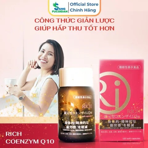 Viên Uống Rich Coenzyme Q10 - Hộp 120v - Giúp Chống Ôxy Hóa - Chính Hãng Nhật Bản