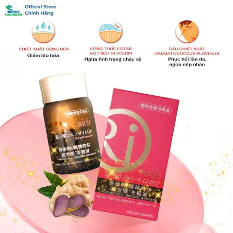 Viên Uống Rich Coenzyme Q10 - Hộp 120v - Giúp Chống Ôxy Hóa - Chính Hãng Nhật Bản