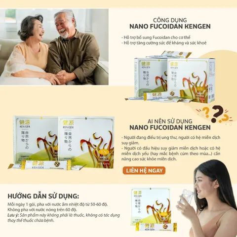 Nano Fucoidan Kengen Hộp 60 Gói Cải Thiện Nâng Cao Sức Khỏe Đề Kháng - Nhập Khẩu Chính Hãng Nhật Bản