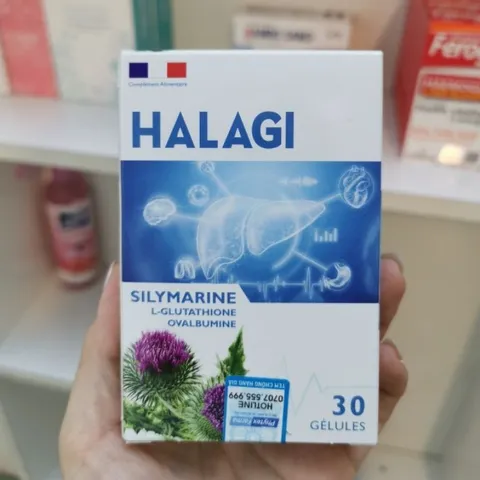 VIÊN UỐNG BỔ GAN HALAGI PHÁP HỘP 30 VIÊN – PHYТEX FARMA – HỖ TRỢ CHỨC NĂNG GAN, BỔ GAN, CHỨA SILYMARIN GLUTATHIONE