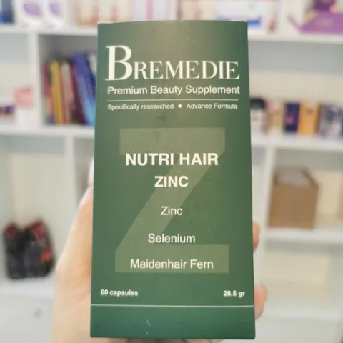 [CHÍNH NGẠCH] NUTRI HAIR ZINC BREMEDIE PHÁP – VIÊN UỐNG KẼM BIOTIN SELEN HỖ TRỢ GIẢM RỤNG, HỖ TRỢ MỌC TÓC – HỘP 60 VIÊN