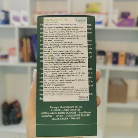 [CHÍNH NGẠCH] NUTRI HAIR ZINC BREMEDIE PHÁP – VIÊN UỐNG KẼM BIOTIN SELEN HỖ TRỢ GIẢM RỤNG, HỖ TRỢ MỌC TÓC – HỘP 60 VIÊN