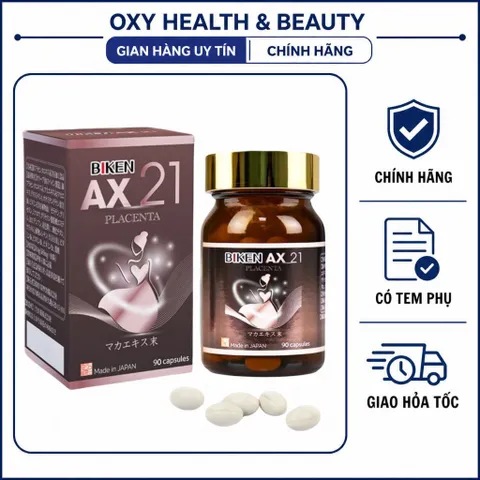 BIKEN AX 21 NOAH LEGEND NHẬT BẢN – VIÊN UỐNG BỔ SUNG NỘI TIẾT TỐ NỮ | HỘP 90 VIÊN