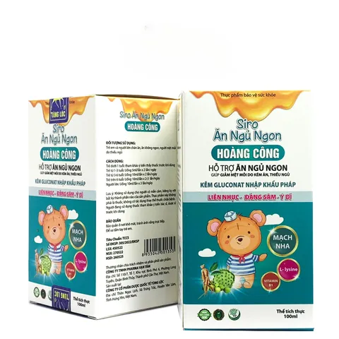 Siro Ăn Ngủ Ngon Hoàng Công - Hỗ trợ ăn ngủ ngon, giảm mệt mỏi do kém ăn, thiếu ngủ