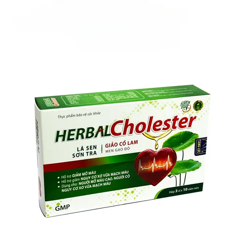 HERBAL Cholester - Hỗ trợ giảm mỡ máu, giảm nguy cơ xơ vữa mạch