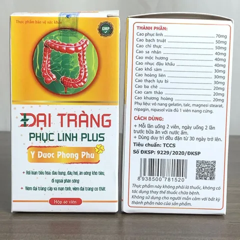 TPBVSK Đại Tràng Phục Linh Plus - Giúp kiện tỳ vị, tăng cường tiêu hóa.