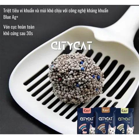 [1 tải 7 túi ] Cát vệ sinh cho Mèo CITYCAT 8L - Siêu vón khử mùi giá rẻ