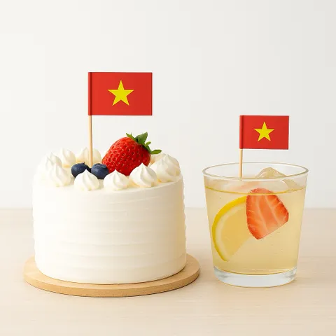 Set 100 Cờ Tăm Việt Nam Mini 🇻🇳 – Cờ Trang Trí Bàn Làm Việc, Cắm Bánh Kem, Trang Trí Sự Kiện, Cổ Vũ 2/9