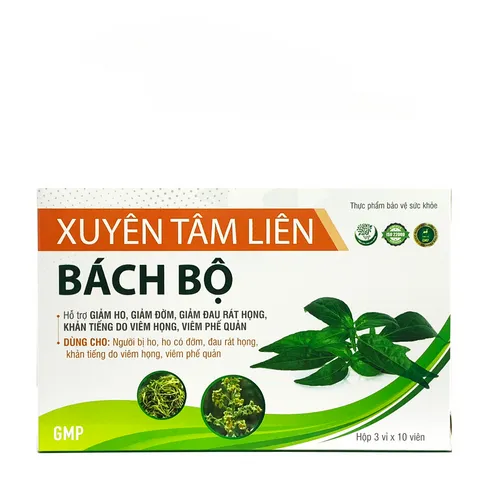 Viên uống Xuyênn TTâm Liên Bách Bộ – Hỗ trợ giảm ho, làm dịu cổ họng, hỗ trợ giảm đờm hiệu quả