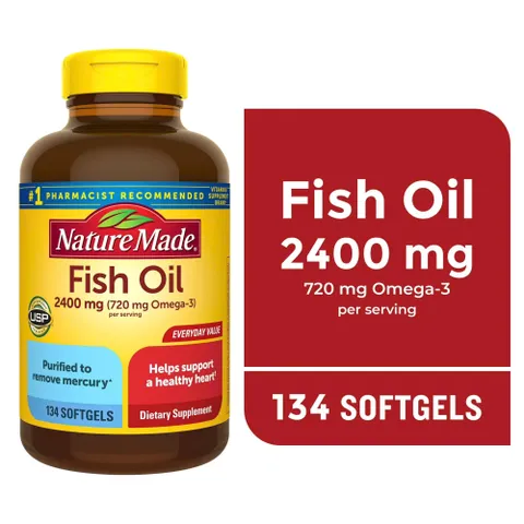 Nature Made Fish Oil 2400mg 134 Viên - Omega 3++ 720mg