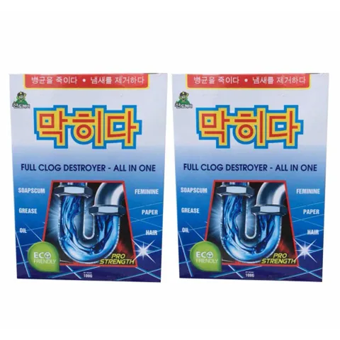[HOT] Bộ 2 hộp Bột thông tắc đường ống thoát nước Sandokkabe Hàn Quốc TI791