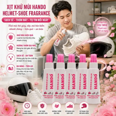 Combo 5 Chai xịt Khử Mùi Hôi Giầy Dép Mũ Bảo Hiểm Hando 120ml