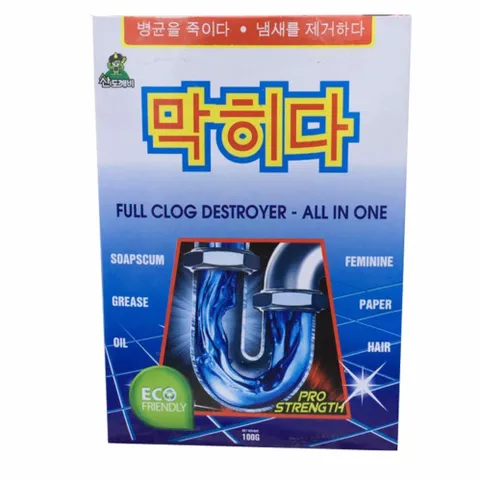 [HOT] Bộ 2 hộp Bột thông tắc đường ống thoát nước Sandokkabe Hàn Quốc TI791