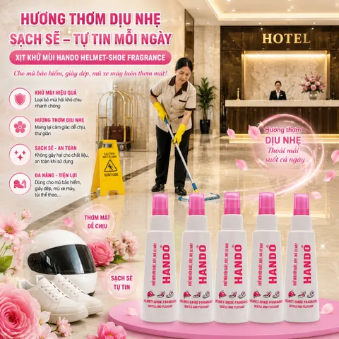 Combo 5 Chai xịt Khử Mùi Hôi Giầy Dép Mũ Bảo Hiểm Hando 120ml