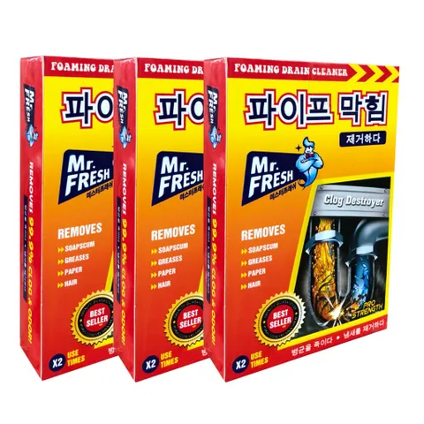 Combo 3 hộp 6 gói bột thông tắc làm sạch đường ống Hàn Quốc (100g/gói)