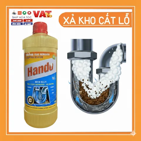 Nước thông tắc đường ống thoát nước Hando 1000ml xuất khẩu