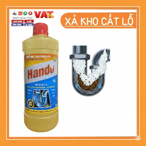Nước thông tắc đường ống thoát nước Hando 1000ml xuất khẩu