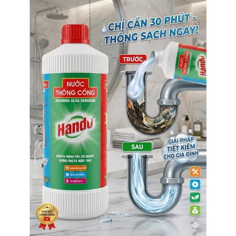 [TẮC ĐÂU THÔNG ĐẤY] Nước Thông Cống Hando 1000ml Nội Địa 810812