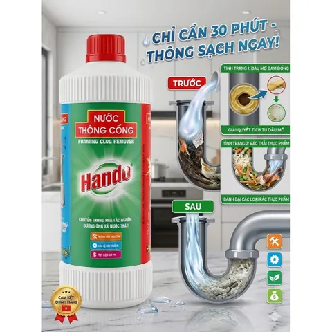 [TẮC ĐÂU THÔNG ĐẤY] Nước Thông Cống Hando 1000ml Nội Địa 810812