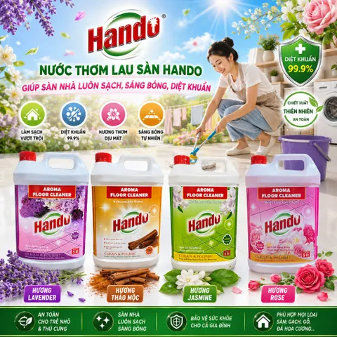 🌸  NƯỚC LAU SÀN HANDO HƯƠNG NHÀI – SẠCH BÓNG, THƠM LÂU, CHO KHÔNG GIAN LUÔN TƯƠI MÁT